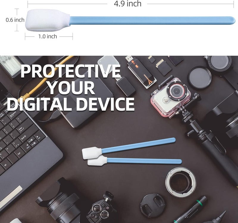 BIHYM Foam Sticks Cleaning Swabs - Lint-Free Foam Swabs for Inkjet Printer, Camera, Optical Lens, and Electronics (Blue, 300pcs) - Image 2